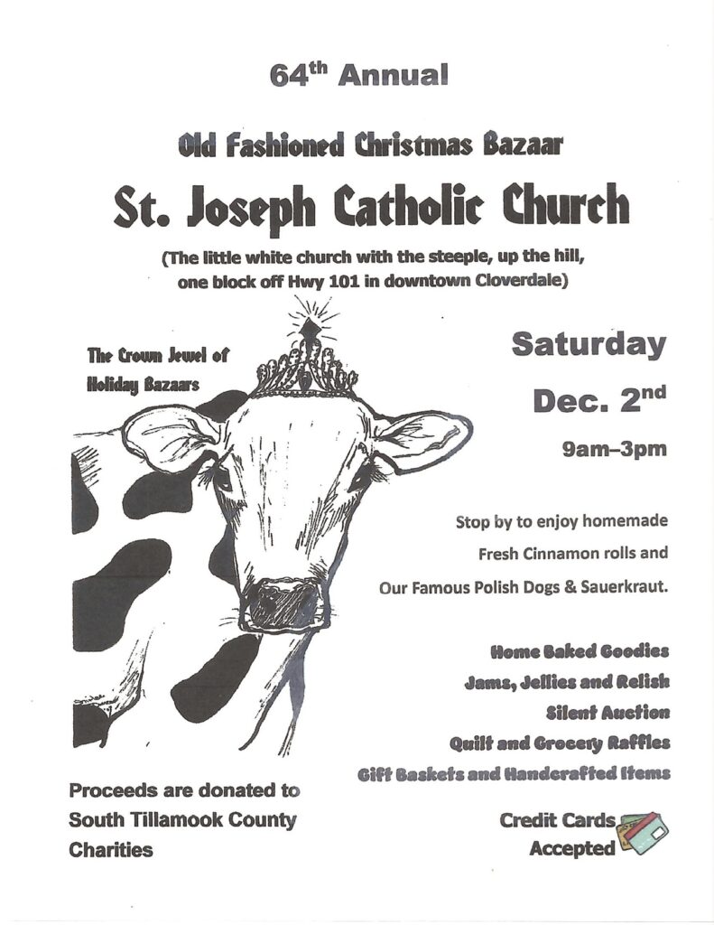 St. Joseph Catholic Church Christmas Bazaar Tillamook Chamber of Commerce