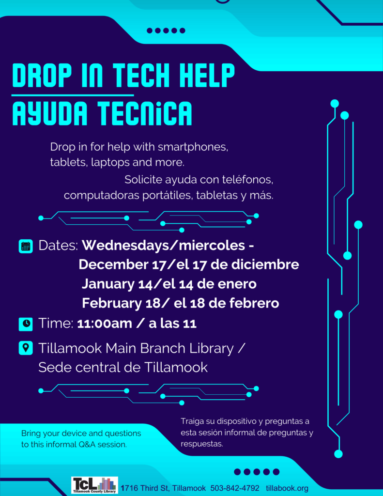 Drop In Tech Help at Tillamook Main Library - Tillamook Chamber of Commerce
